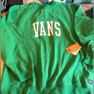 Vans Green Crewneck Sweatshirt with White Logo